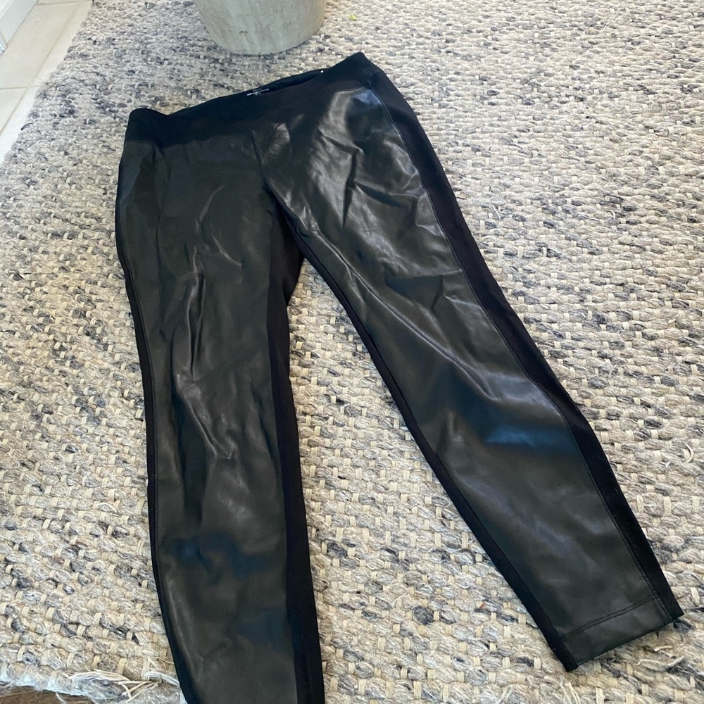 SOMA Large Black Faux Leather Pants NWOT